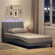 vidaXL Bed Frame without Mattress "Hanko" Light Grey 100x200cm Fabric