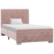 vidaXL Sängram rosa sammet 90x200 cm