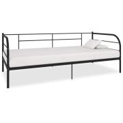 vidaXL Dagbädd utan madrass svart metall 90x200 cm