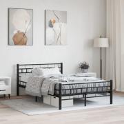 vidaXL Sängram utan madrass svart stål 120x200 cm