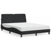 vidaXL Bed with Mattress Black 120x200 cm Velvet