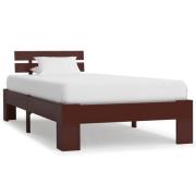 vidaXL Sängram utan madrass mörkbrun massiv furu 100x200 cm