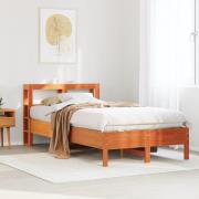 vidaXL Sängram utan madrass vaxbrun 75x190 cm massiv furu