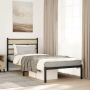 vidaXL Sängram utan madrass metall sonoma-ek 80x200 cm
