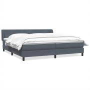 vidaXL Resårsäng med madrasser mörkgrå 200x210 cm sammet