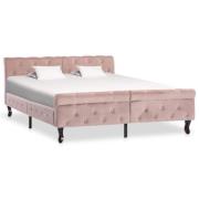 vidaXL Sängram rosa sammet 140x200 cm