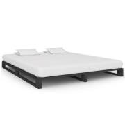 vidaXL Pallsäng utan madrass grå 160x200 cm massiv furu