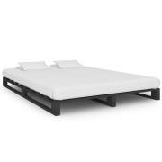 vidaXL Pallsäng utan madrass grå 120x200 cm massiv furu