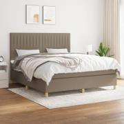 vidaXL Ramsäng med madrass taupe 160x200 cm tyg