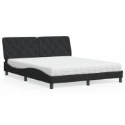 vidaXL Bed with Mattress Black 160x200 cm Velvet