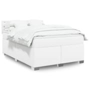 vidaXL Ramsäng med madrass vit 140x190 cm konstläder