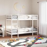vidaXL Våningssäng vit 90x190 cm massiv furu