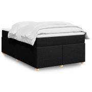 vidaXL Ramsäng med madrass svart 120x190 cm tyg