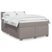 vidaXL Ramsäng med madrass taupe 140x200 cm tyg
