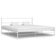 vidaXL Sängram utan madrass vit metall 180x200 cm