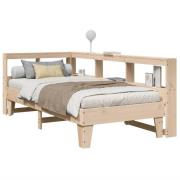 vidaXL Säng med bokhylla utan madrass 100x200cm massiv furu