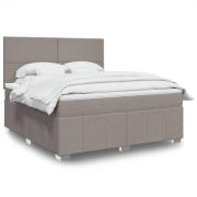 vidaXL Ramsäng med madrass taupe 180x200 cm tyg