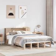vidaXL Säng med bokhylla utan madrass 140x190 cm massiv trä