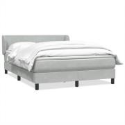 vidaXL Ramsäng med madrass ljusgrå 140x210 cm sammet