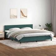 vidaXL Ramsäng med madrass mörkgrön 200x210 cm sammet