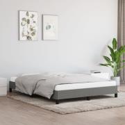 vidaXL Sängram utan madrass mörkgrå 140x190 cm tyg