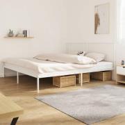 vidaXL Sängram med huvudgavel metall vit 200x200 cm