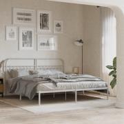 vidaXL Sängram med huvudgavel metall vit 183x213 cm