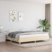 vidaXL Sängram utan madrass gräddvit 200x200 cm tyg