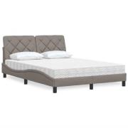 vidaXL Bed with Mattress Taupe 140x190 cm Fabric