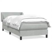 vidaXL Ramsäng med madrass ljusgrå 80x210 cm sammet