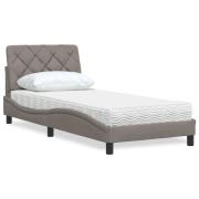 vidaXL Bed with Mattress Taupe 90x190 cm Fabric