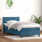 vidaXL Ramsäng med madrass mörkblå 100x210 cm sammet