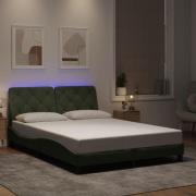 vidaXL Bed Frame with LED without Mattress Light Grey 140x200 cm Velve...