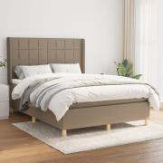 vidaXL Ramsäng med madrass taupe 140x190 cm tyg