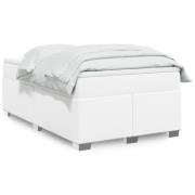 vidaXL Ramsäng med madrass vit 120x200 cm konstläder