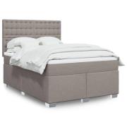 vidaXL Ramsäng med madrass taupe 160x200 cm tyg