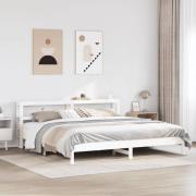 vidaXL Sängram utan madrass vit 200x200 cm massiv furu