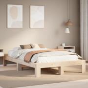 vidaXL Sängram utan madrass 135x190 cm massiv furu