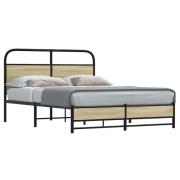 vidaXL Sängram utan madrass sonoma-ek 140x190 cm konstruerad trä