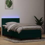vidaXL Ramsäng med madrass mörkgrön 80x220 cm sammet