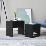 vidaXL Soffbord set svart 48x30x45 cm konstruerat trä