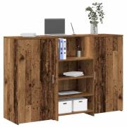 vidaXL Receptionsdisk åldrat trä 155x50x103,5 cm konstruerat trä