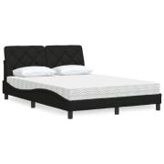 vidaXL Bed with Mattress Black 140x200 cm Fabric