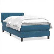 vidaXL Ramsäng med madrass mörkblå 100x210 cm sammet