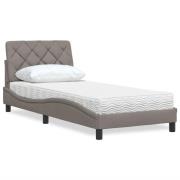 vidaXL Bed with Mattress Taupe 80x200 cm Fabric