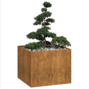 vidaXL Planteringskärl rostig 100x100x80 cm väderbeständigt stål