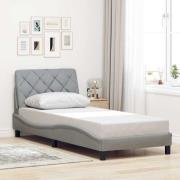 vidaXL Sängram utan madrass ljusgrå 90x200 cm tyg