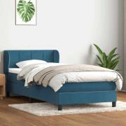 vidaXL Ramsäng med madrass mörkblå 100x210 cm sammet