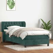 vidaXL Ramsäng med madrass mörkgrön 80x210 cm sammet