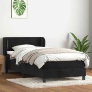 vidaXL Ramsäng med madrass svart 90x210 cm sammet